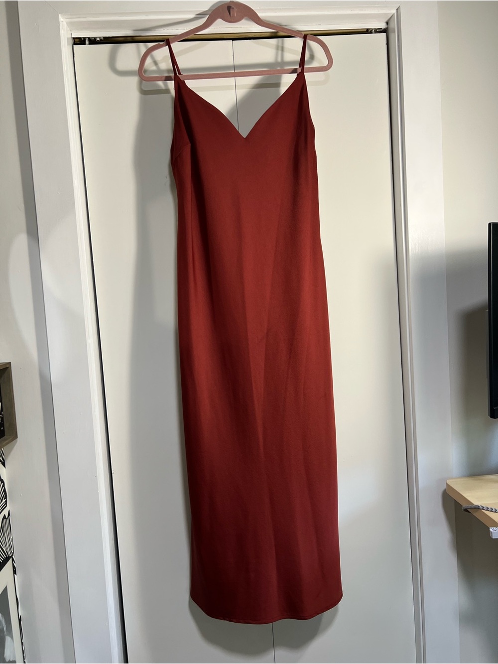 Premier Amour Size 16 Rust Terracotta Slip Maxi Dress